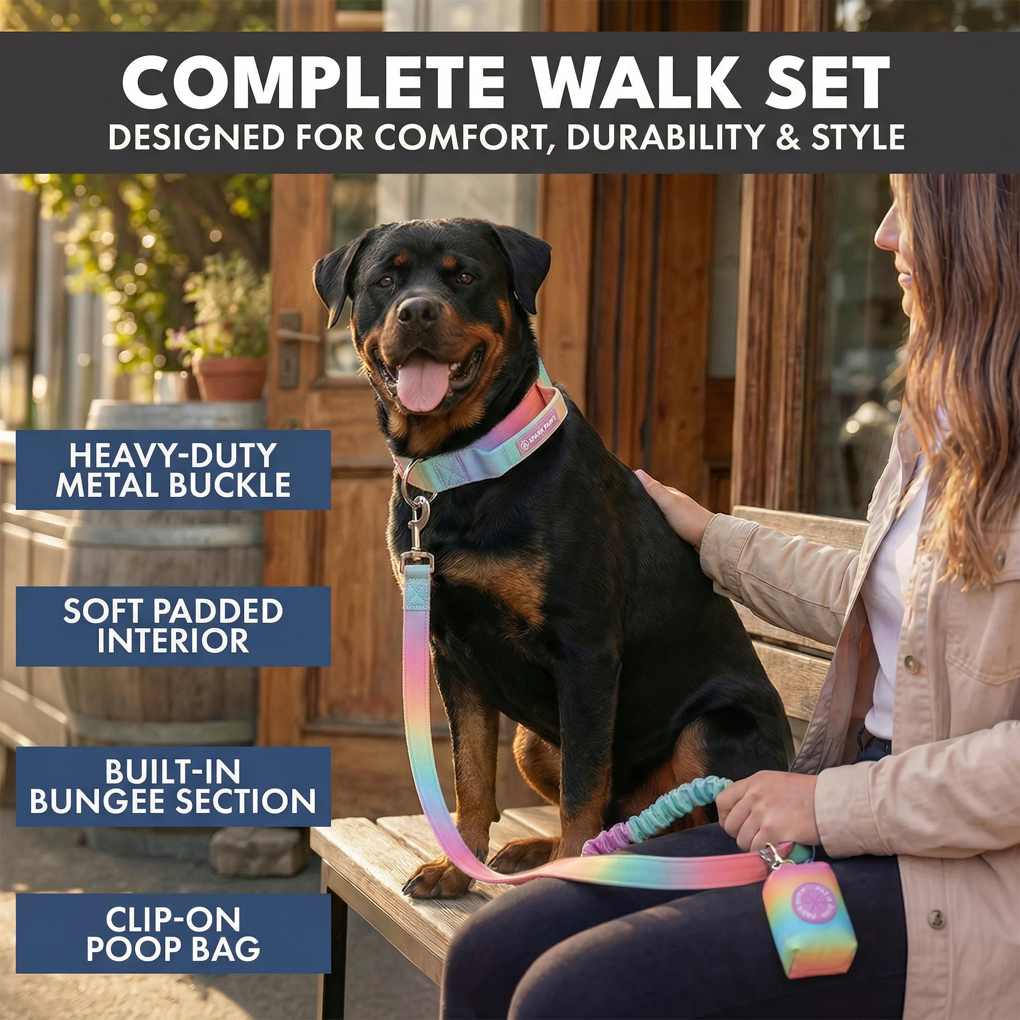 Comfort Control Collar and Multipurpose Leash Set - Pastel Icing - Image 4