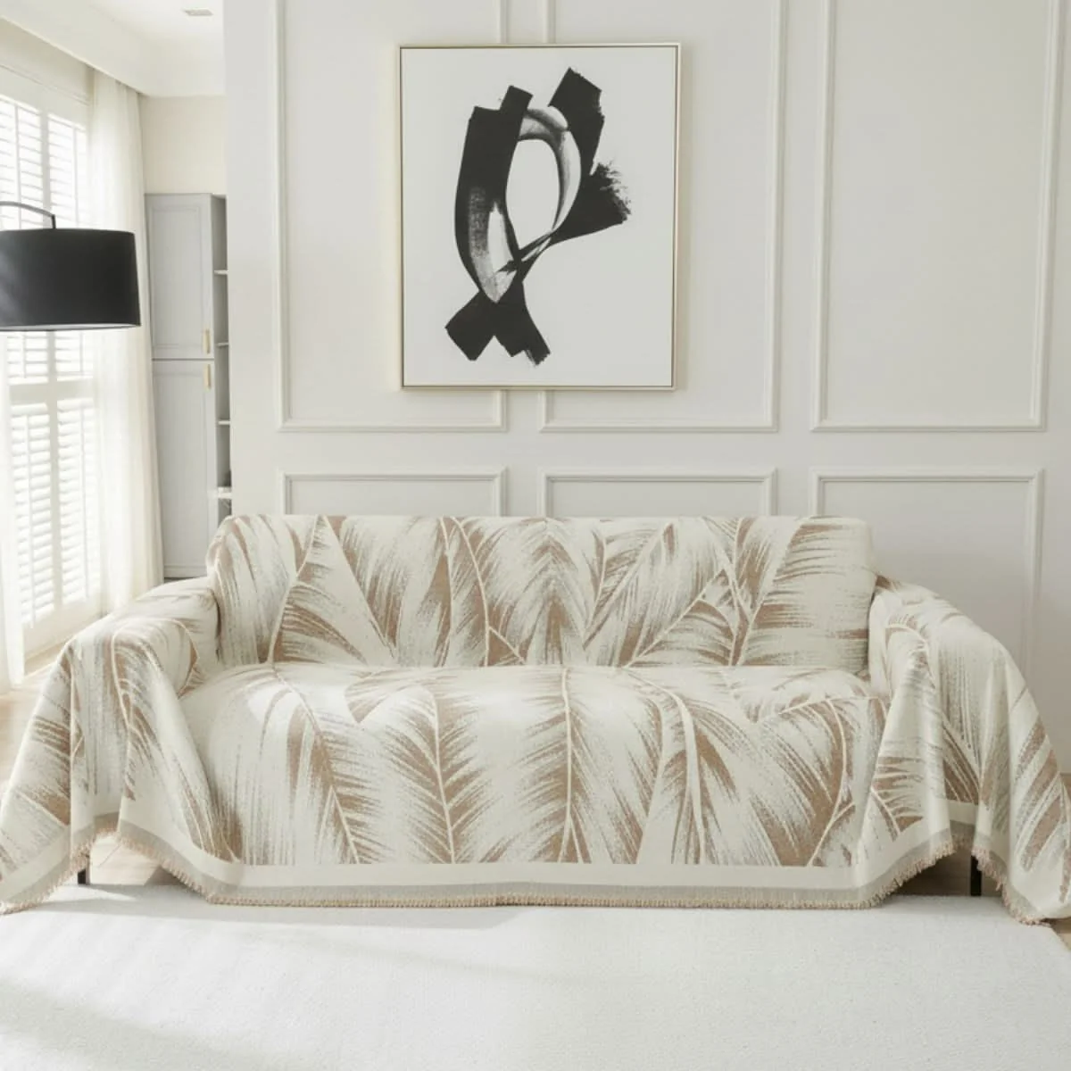 Pet Couch Cover - Leaves Beige - Image 4