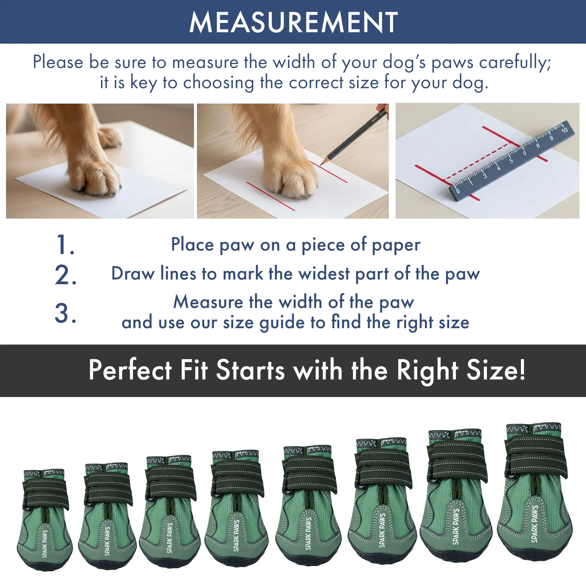 Spark Paws 365 - The All-Season Dog Shoes - Green - Image 3