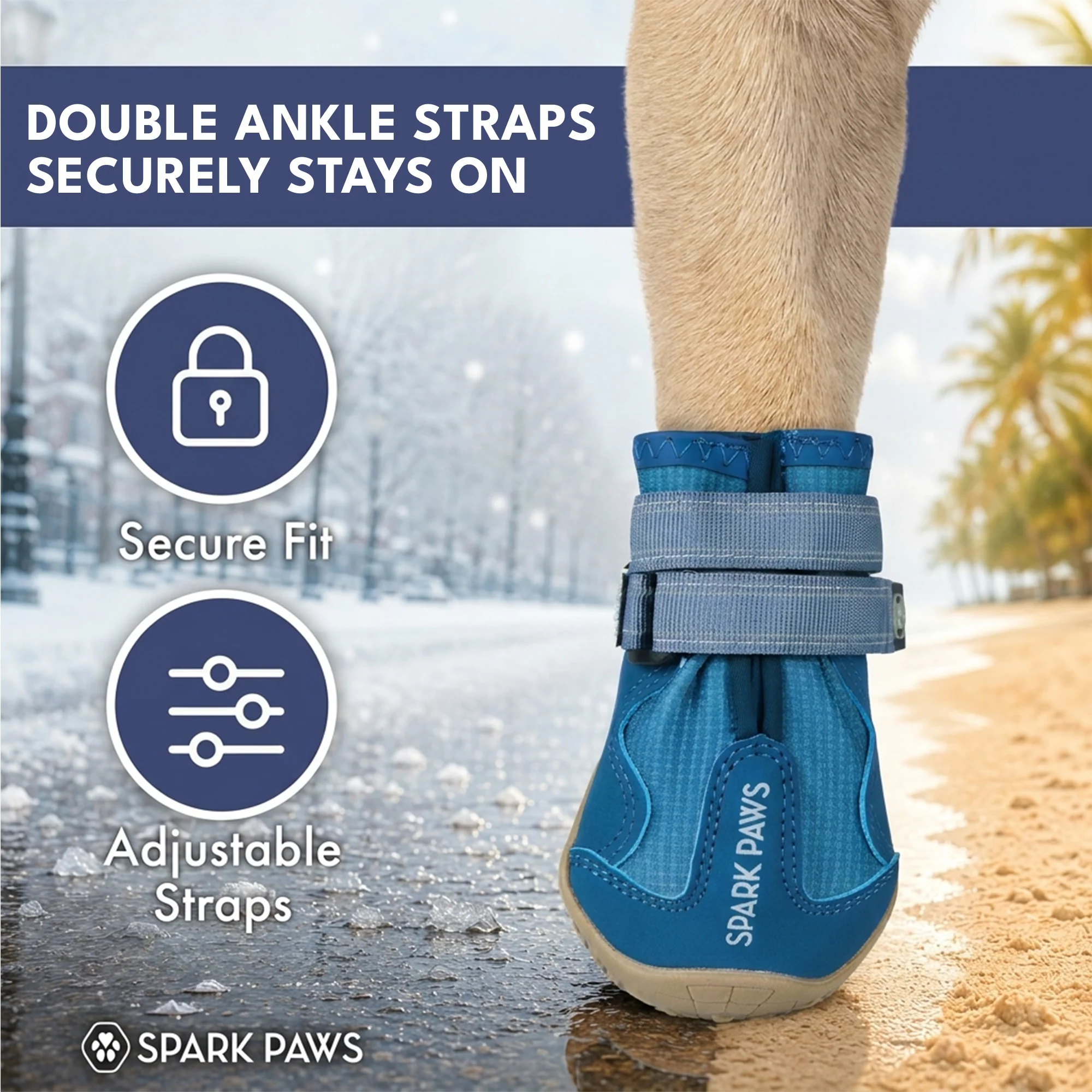 Spark Paws 365 - The All-Season Dog Shoes - Blue - Image 4