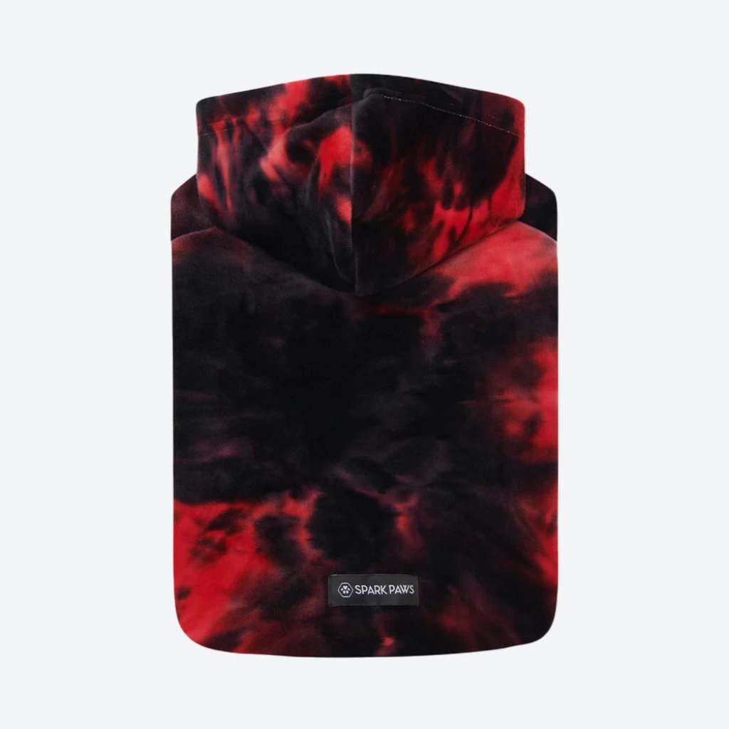 Velvet Dog Hoodie - Red & Black - Image 8